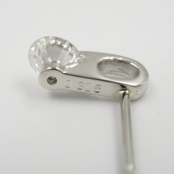 LuxUness Platinum Diamond Earrings Jewelry Natural Material Earrings - Picture 7 of 7